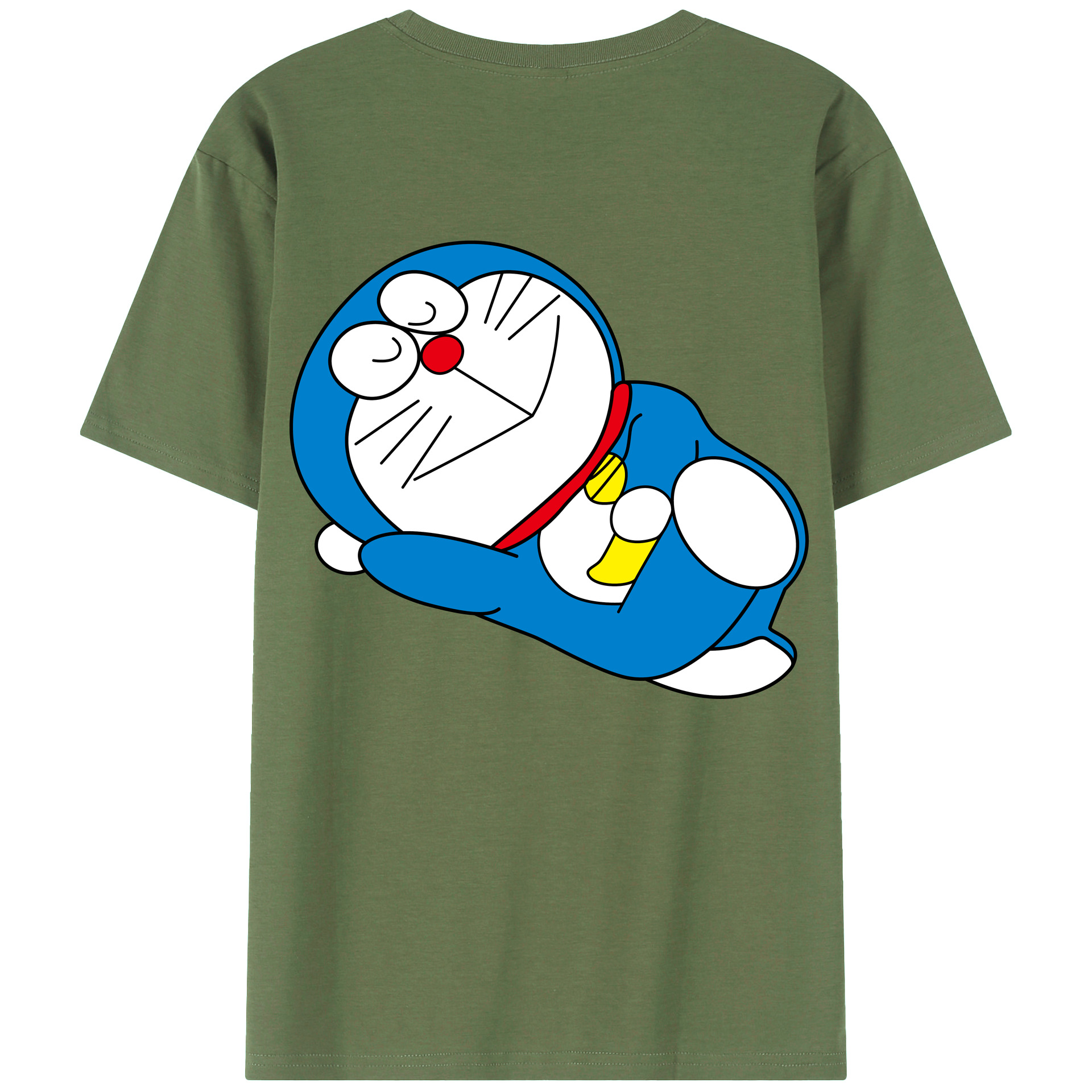 （画像用） ドラえもん Doraemon 綿100％ メンズ半袖Tシャツ（バックプリント） 通気性